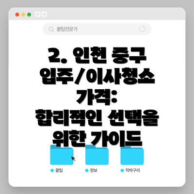 2. 인천 중구 입주/이사청소 가격:  합리적인 선택을 위한 가이드