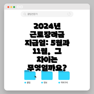 2024년 근로장려금 지급일: 5월과 11월,  그 차이는 무엇일까요?