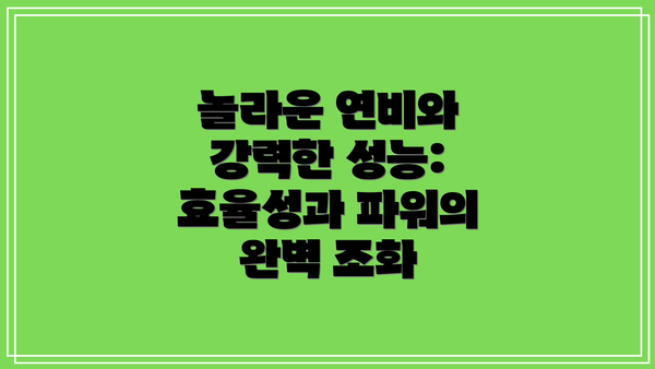 놀라운 연비와 강력한 성능: 효율성과 파워의 완벽 조화