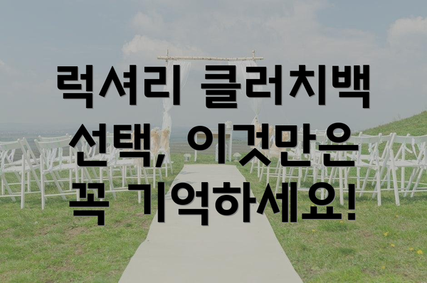 럭셔리 클러치백 선택, 이것만은 꼭 기억하세요!