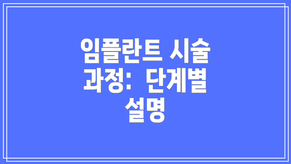 임플란트 시술 과정:  단계별 설명
