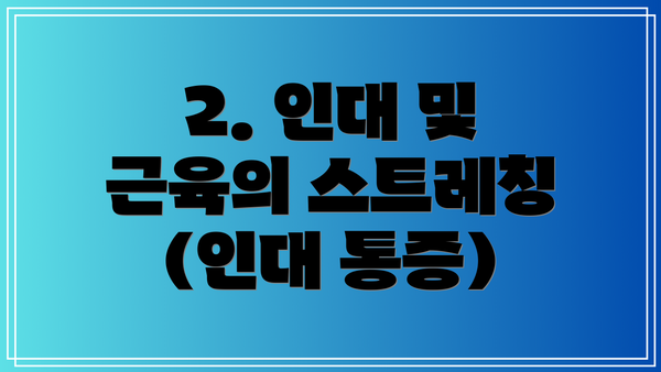 2. 인대 및 근육의 스트레칭 (인대 통증)