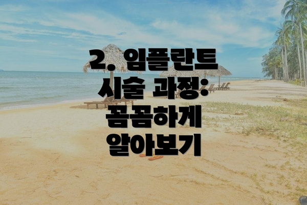 2. 임플란트 시술 과정: 꼼꼼하게 알아보기