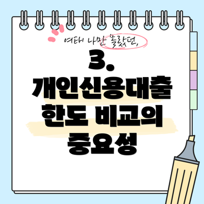 3. 개인신용대출 한도 비교의 중요성
