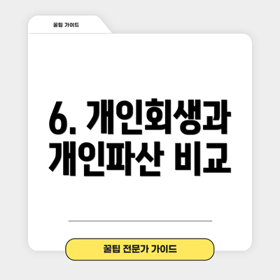 6. 개인회생과 개인파산 비교