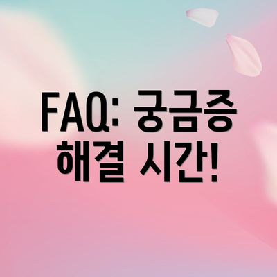 FAQ: 궁금증 해결 시간!