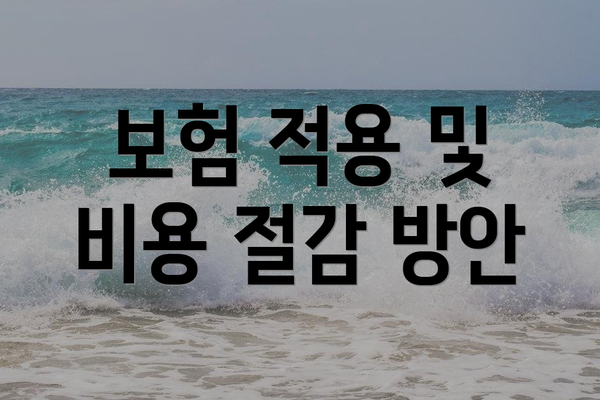 보험 적용 및 비용 절감 방안
