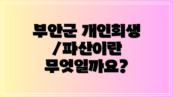 부안군 개인회생/파산이란 무엇일까요?