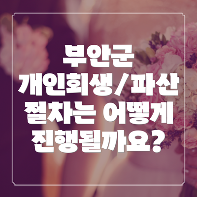 부안군 개인회생/파산 절차는 어떻게 진행될까요?