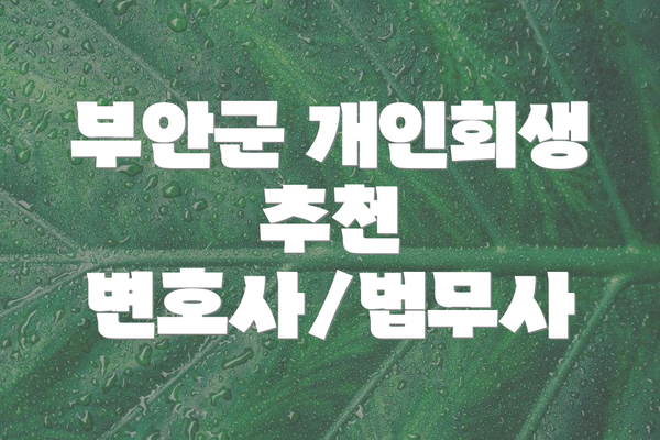 부안군 개인회생 추천 변호사/법무사