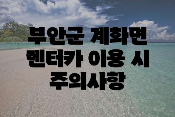 부안군 계화면 렌터카 이용 시 주의사항