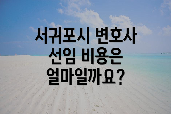서귀포시 변호사 선임 비용은 얼마일까요?