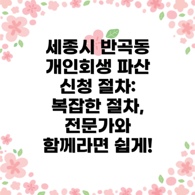세종시 반곡동 개인회생 파산 신청 자격: 나에게도 가능할까요?