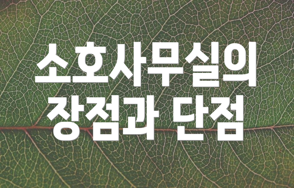 소호사무실의 장점과 단점
