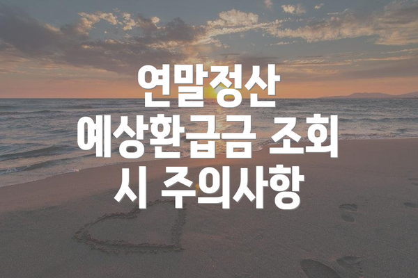 연말정산 예상환급금 조회 시 주의사항