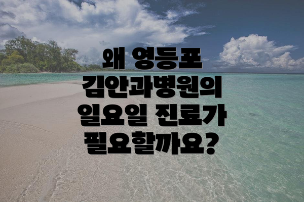 왜 영등포 김안과병원의 일요일 진료가 필요할까요?