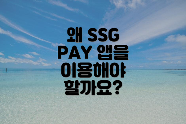 왜 SSG PAY 앱을 이용해야 할까요?