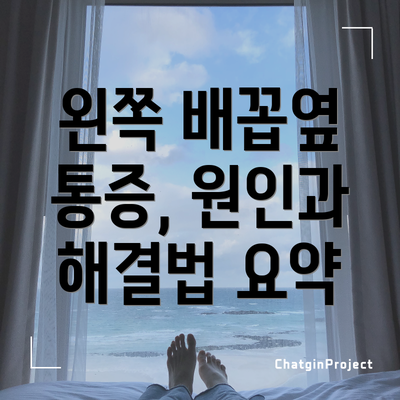 왼쪽 배꼽옆 통증, 원인과 해결법 요약