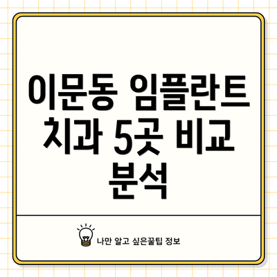 이문동 임플란트 치과 5곳 비교 분석