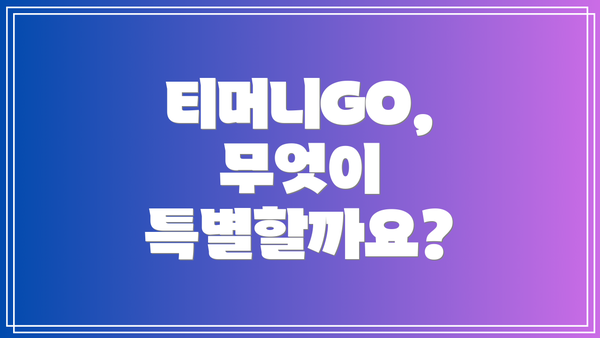 티머니GO, 무엇이 특별할까요?