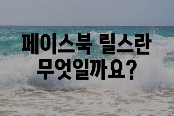 페이스북 릴스란 무엇일까요?