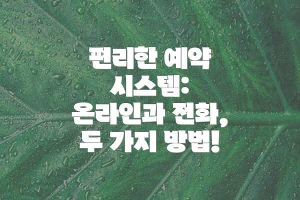 편리한 예약 시스템: 온라인과 전화, 두 가지 방법!