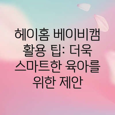 헤이홈 베이비캠 활용 팁: 더욱 스마트한 육아를 위한 제안