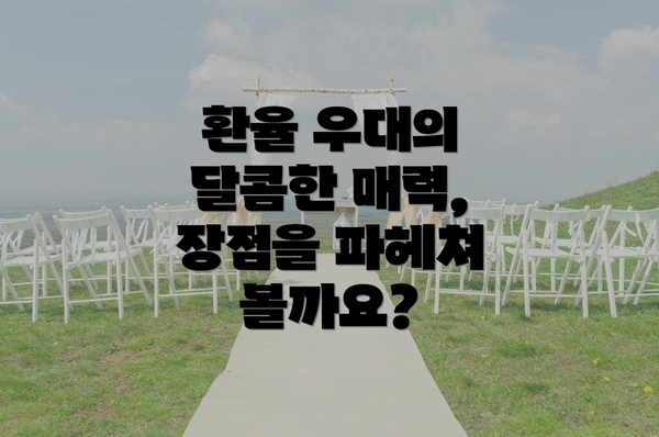 환율 우대의 달콤한 매력, 장점을 파헤쳐 볼까요?