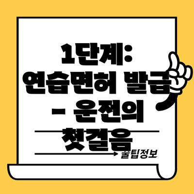 1단계: 연습면허 발급 - 운전의 첫걸음