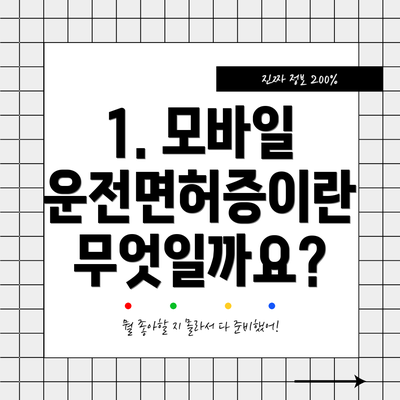 1. 모바일 운전면허증이란 무엇일까요?