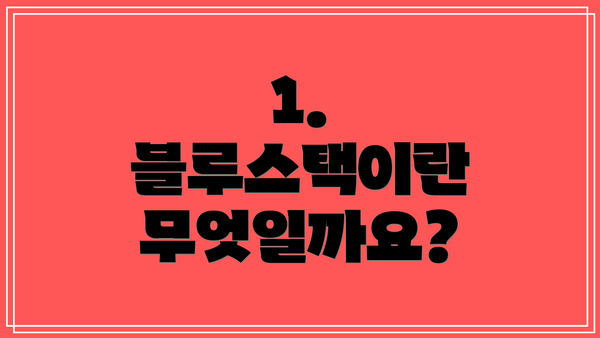 1. 블루스택이란 무엇일까요?