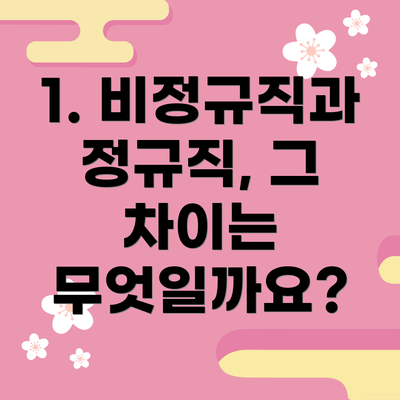 1. 비정규직과 정규직, 그 차이는 무엇일까요?