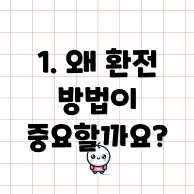 1. 왜 환전 방법이 중요할까요?