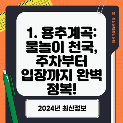 1. 용추계곡: 물놀이 천국, 주차부터 입장까지 완벽 정복!