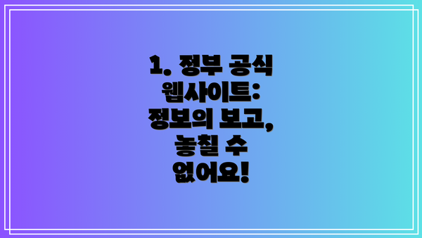 1. 정부 공식 웹사이트:  정보의 보고, 놓칠 수 없어요!