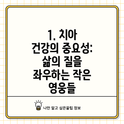 1. 치아 건강의 중요성: 삶의 질을 좌우하는 작은 영웅들