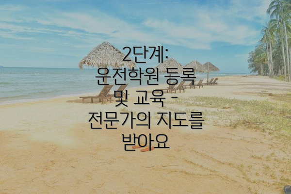 2단계: 운전학원 등록 및 교육 - 전문가의 지도를 받아요