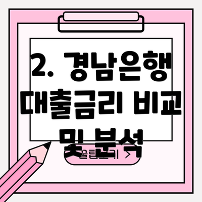 2. 경남은행 대출금리 비교 및 분석