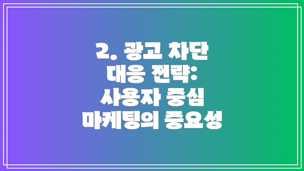 2. 광고 차단 대응 전략: 사용자 중심 마케팅의 중요성