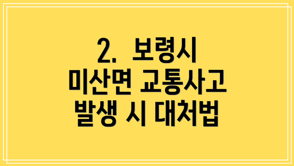 2.  보령시 미산면 교통사고 발생 시 대처법