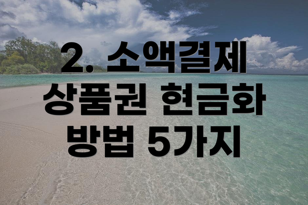 2. 소액결제 상품권 현금화 방법 5가지