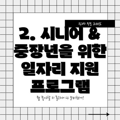 2. 시니어 & 중장년을 위한 일자리 지원 프로그램