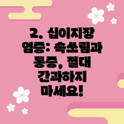 2. 십이지장 염증: 속쓰림과 통증, 절대 간과하지 마세요!