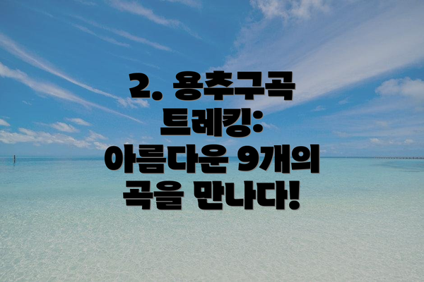 2. 용추구곡 트레킹: 아름다운 9개의 곡을 만나다!