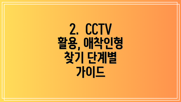 2.  CCTV 활용, 애착인형 찾기 단계별 가이드