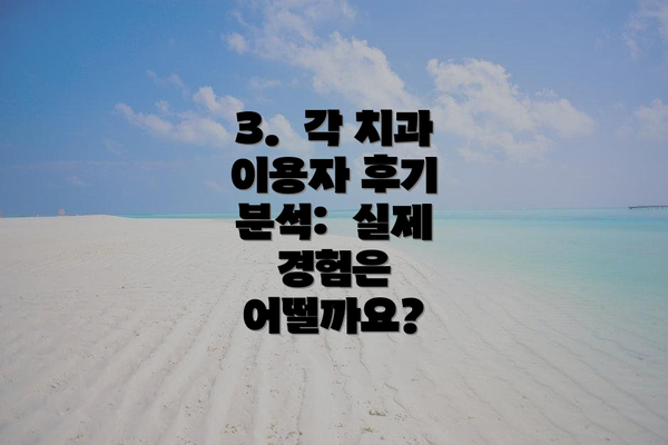 3.  각 치과 이용자 후기 분석:  실제 경험은 어떨까요?