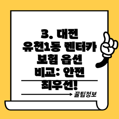 3. 대전 유천1동 렌터카 보험 옵션 비교: 안전 최우선!