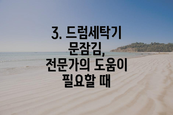 3. 드럼세탁기 문잠김, 전문가의 도움이 필요할 때
