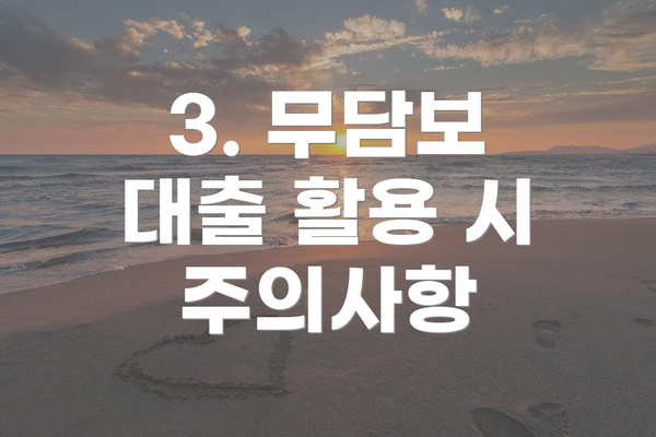 3. 무담보 대출 활용 시 주의사항
