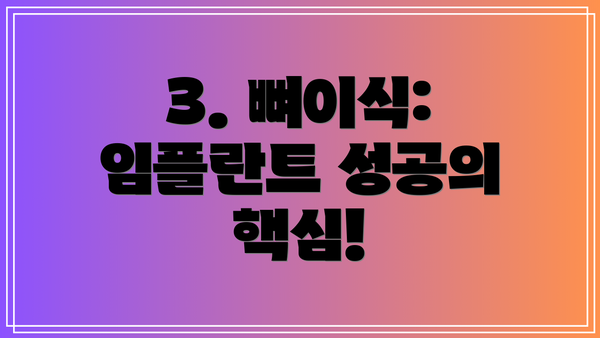 3. 뼈이식: 임플란트 성공의 핵심!